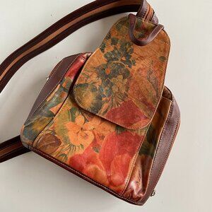 Luxury Floral Leather Convertible Backpack Crossbody Bag Boho Shoulder Purse